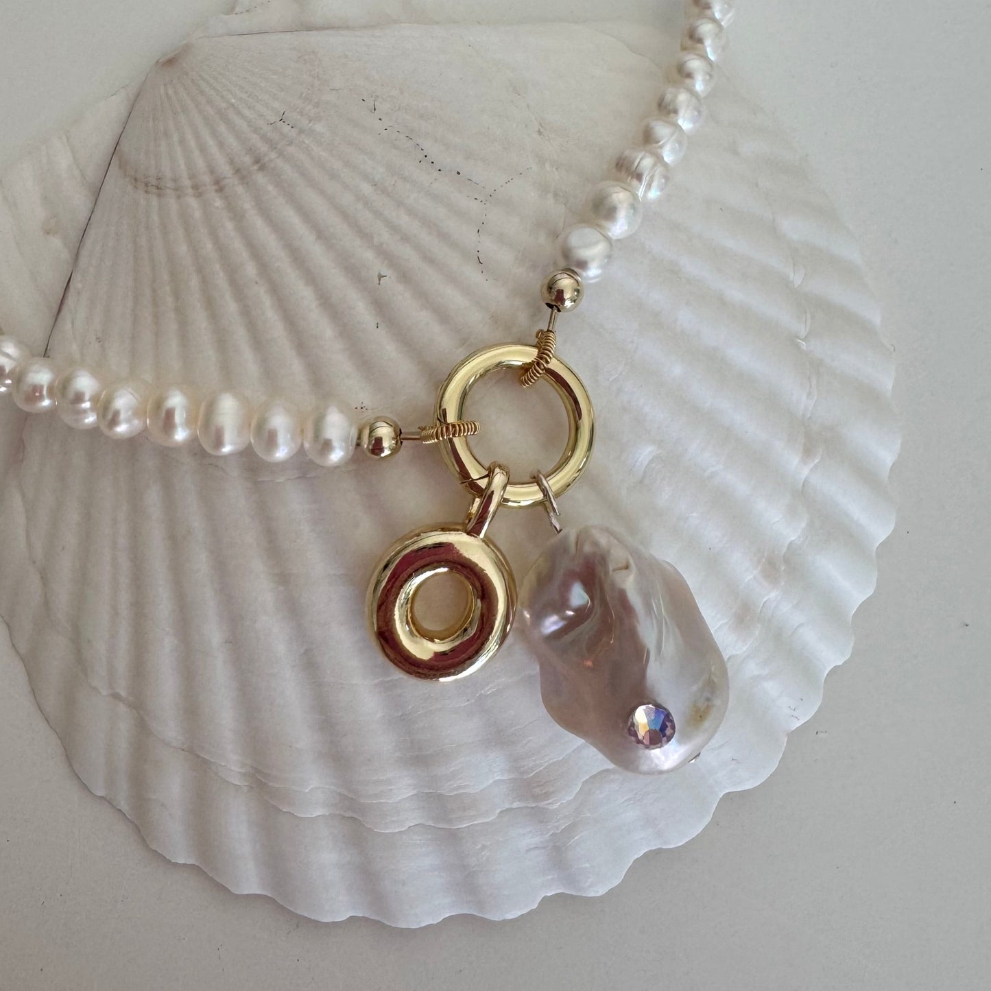 Holiday Charm Necklace ~ Pearl
