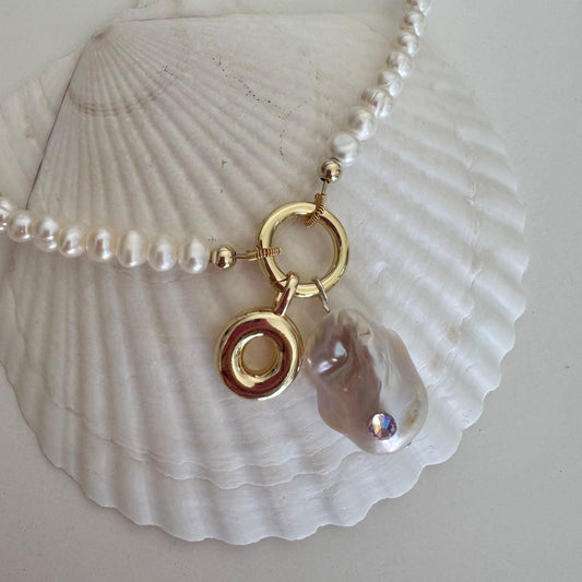 Holiday Charm Necklace ~ Pearl