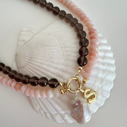 Holiday Charm Necklace ~ Smoky Quartz