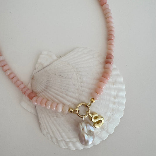 Holiday Charm Necklace ~ Pink Opal